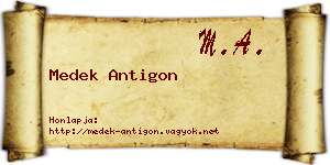 Medek Antigon névjegykártya